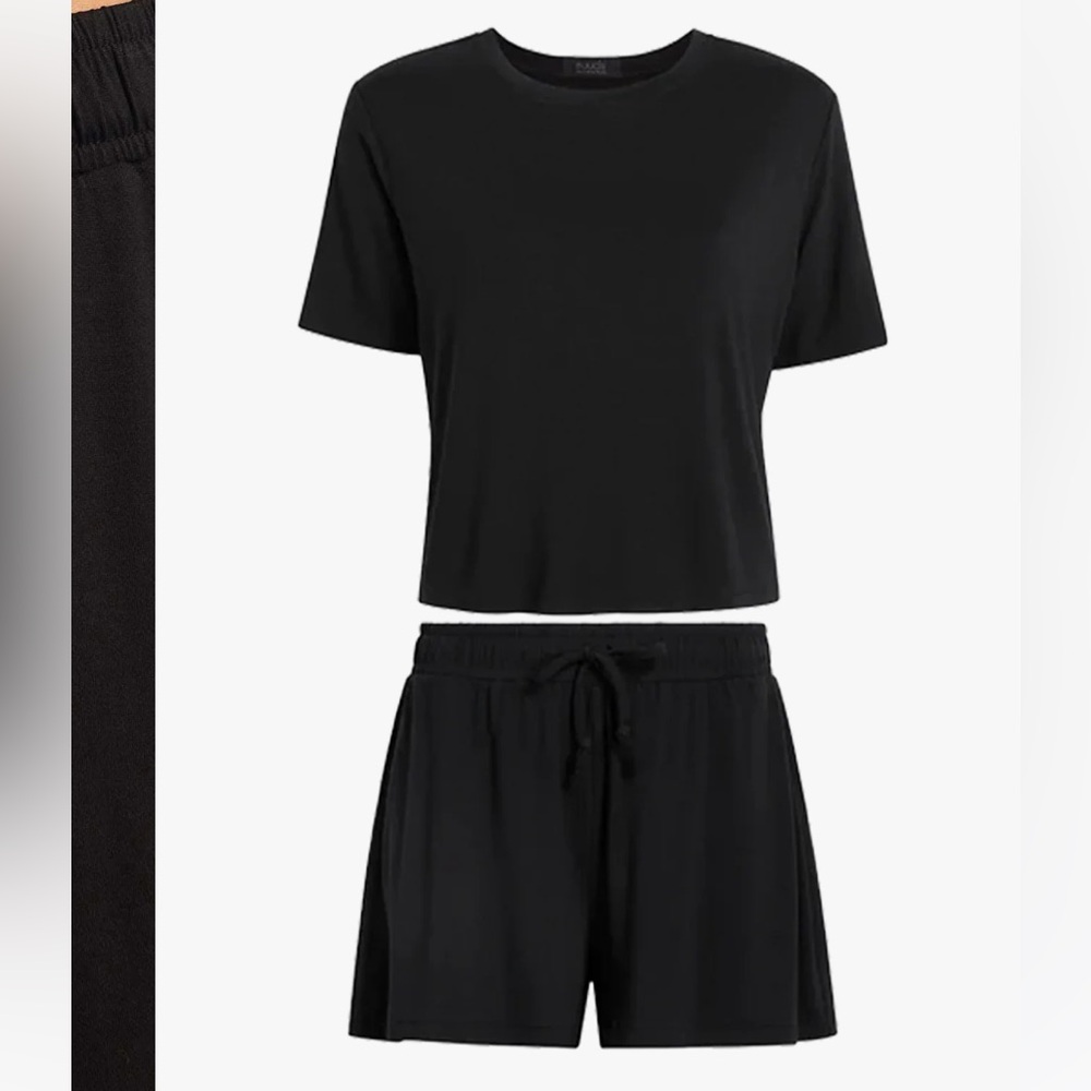 Black Short Sleeve Pajama Set - Picture 4 of 5